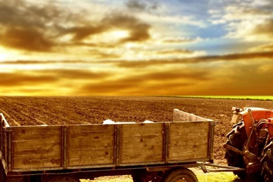 Download Wallpapers 3840x1200 Tractor, Field, Arable Land ...