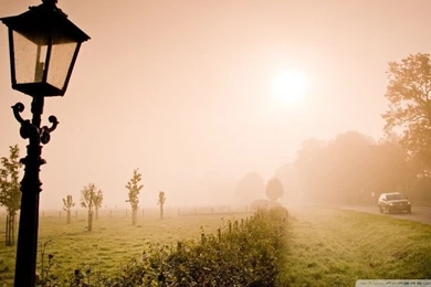 Lonely Lantern In The Fog HD Desktop Wallpapers : Widescreen : High ...