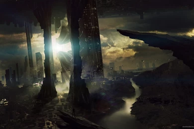 Download 1920x1080 Dark Futuristic City Wallpapers