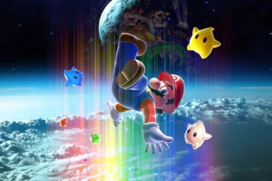 Download Wallpapers 1920x1080 Mario, Earth, Jump, Space Full HD ...