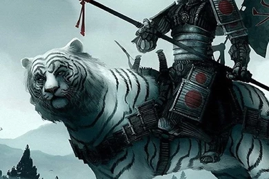 Download Samurai On A White Tiger Wallpapers For iPhone 4