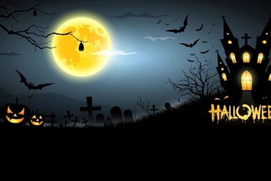 1920x1080 Midnight, Halloween, Scary, Creepy, Graveyard, House ...