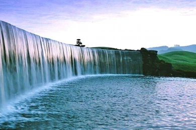 Wide Scenic Waterfall Full HD Backgrounds Wallpape