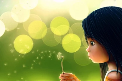 Little Girl With A Dandelion Wallpapers   Digital Art Wallpapers ...