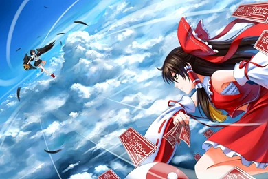 Reimu Vs Aya   Touhou Wallpapers (31581182)   Fanpop