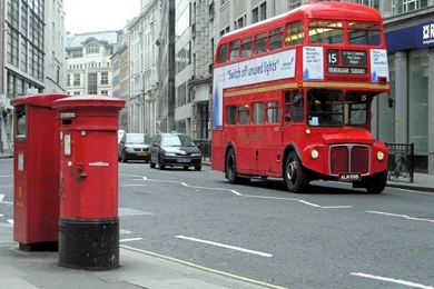London England Trash Can Street City Cloudy