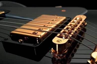 Download Black Gold Guitar Wallpapers For iPhone 4