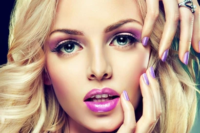 Purple Make Up On Blonde Girl Wallpapers   Girl Wallpapers