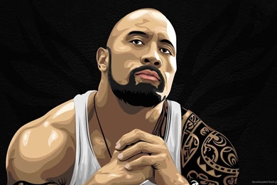 Download 1366x768 Dwayne Johnson Art Wallpapers