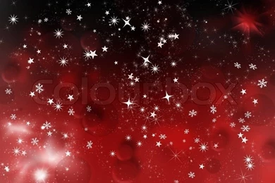 Abstract Red Background, With Stars, Snowflakes, Illustration ...