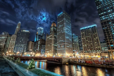 Chicago City Night Lights Wallpapers