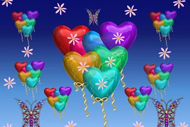 Download The Free Balloons Flowers Butterflies Wallpapers 1024x768 ...