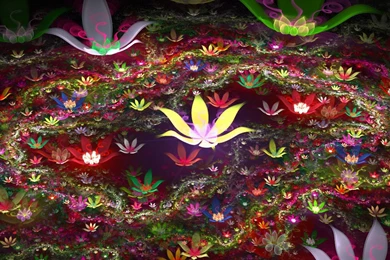 Download Wallpapers 1920x1080 Fractal, Bulk Flowers, Veil, Light ...