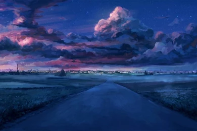 Anime Scenery Empty Road Wallpapers