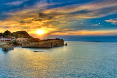 Sunset In Corfu Island Greece Wallpapers 1920x1080 (1080p ...