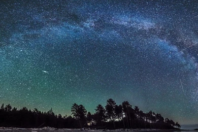 Stars Forest Fantasy Art Artwork Night Sky Sea Wallpapers