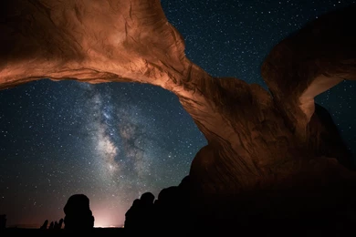 Wallpapers Night, USA, Stars, Arch, Utah, Milky Way, Milky Way ...