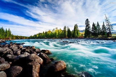 Beautiful Rapid Blue River Wallpapers
