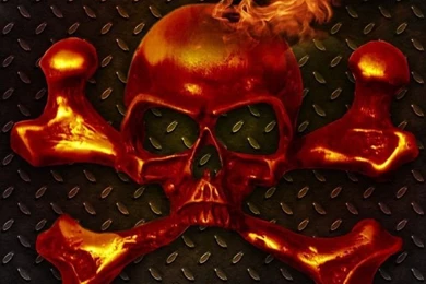 Burning Skull & Crossbones iPhone 4 Wallpapers