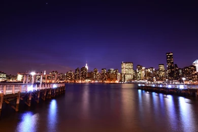 Download Wallpapers 3840x2160 City, Night, Lights, Water, Light 4K ...