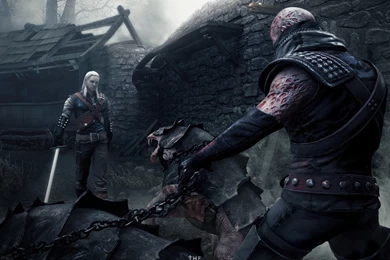 Download Wallpapers 3840x2160 The Witcher, Warrior, Dogs, Wall 4K ...