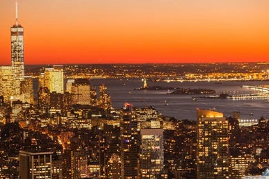 Aerial View Of New York City At Dusk HD Desktop Wallpapers ...