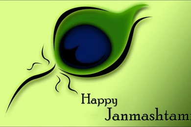 Janmashtami Peacock Feather Wishes Wallpapers   1366x768   158725