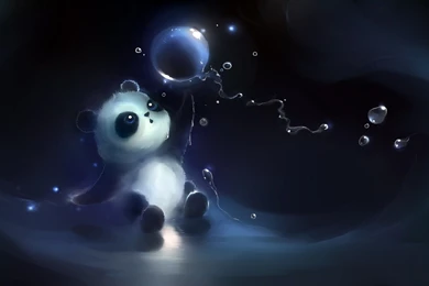 Cute Panda Playing With Bubbles Wallpapers   Artistic Wallpapers ...
