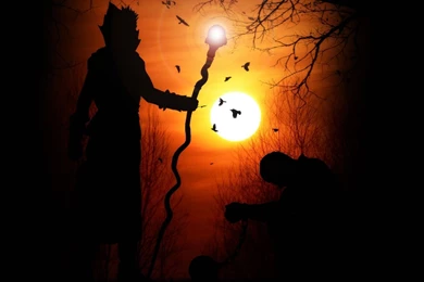 Wizard Silhouette In The Sunset Wallpapers   Fantasy Wallpapers ...
