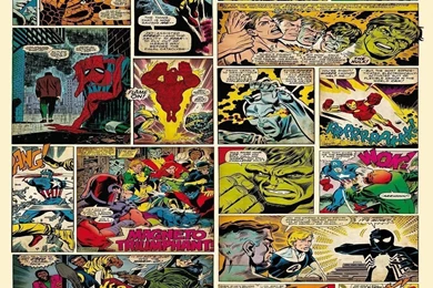 1 Wall Wallpapers Mural Marvel Comics 1.58m X 2.32m