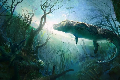 Crocodile Under Water Wallpaper.jpg