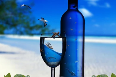 Ipad hd wallpaper for ipad 2 ipad 3 ipad 4 ipad retina 2048x2048 sea in the bottle hd wallpaper.jpg