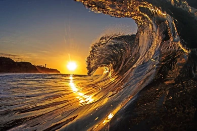 Wave In The Sunset Wallpapers   Beach Wallpapers