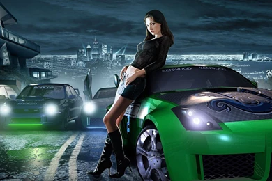 Download Wallpapers 3840x2160 Nfs, Need For Speed, Girl, Car, City ...