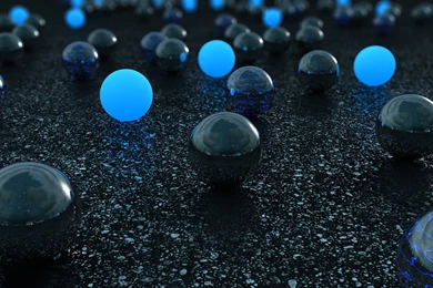 Blue And Black Spheres Wallpapers   3D Wallpapers