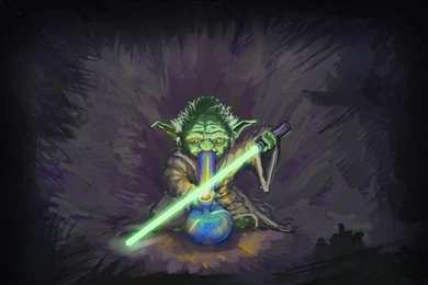 Yoda Smoking A Bong