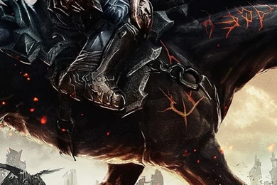 Download Wallpapers 1080x1920 Darksiders, War, Horse, Fire, City ...