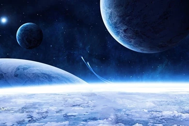 Space Ship And Blue Planet Wallpapers