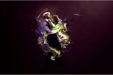 Man With Saxophone Abstract Wallpapers Wallpapers