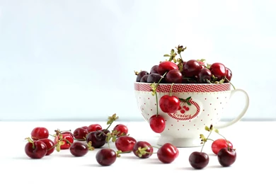 Food, Cerises, Cup, Cherries, Cherry, Berry, Red, Ripe, Photo