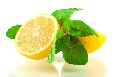 Mojito Mix: Lemon And Mint Isolated On White Backgrounds