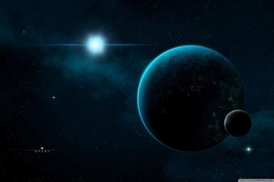 Planet And Moon In Space Wallpapers 2560x1600