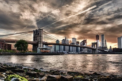 Brooklyn Bridge Front View   Wallpaper.