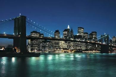 New York Brooklyn Bridge At Night Wallpaper.jpg