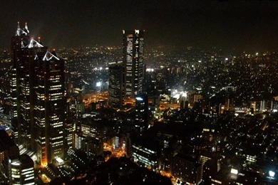 Moscow Skyline Night   Wallpaper.