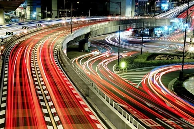 1366x768 Tokyo Traffic Night Wallpapers