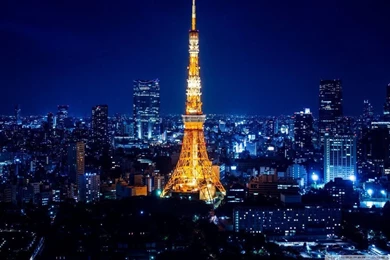 Tokyo Tower At Night HD Desktop Wallpapers : High Definition