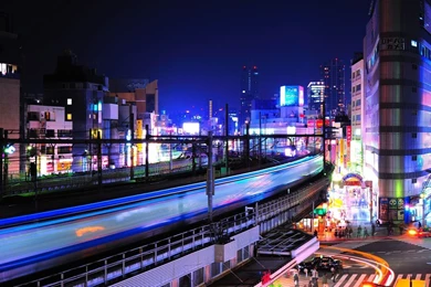 Download Wallpapers 1920x1080 Night, Lights, Buildings, Railway ...