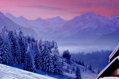 640x1136 Pink Sky Winter Scenic Houses Iphone 5 Wallpapers