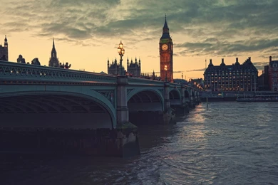 Download Wallpapers 2560x1600 Night, London, Bridge, River, Clock ...